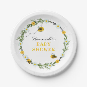 Assiettes En Carton Abeille de Baby shower