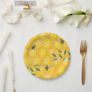 Assiettes En Carton Abeille de miel