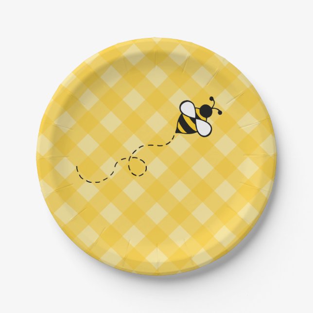Assiettes En Carton Abeille de miel d'été BBQ Plaques papier (Devant)