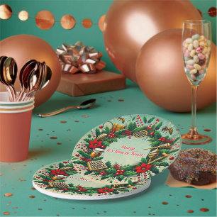Assiettes En Carton Abeille de Noël