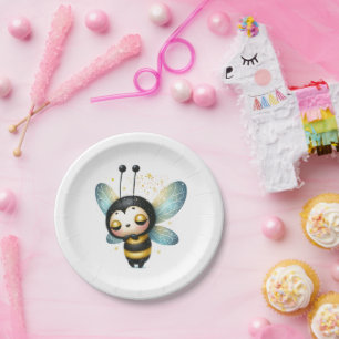 Assiettes En Carton Abeille fantaisiste endormie