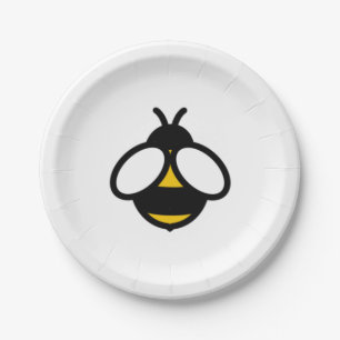 Assiettes En Carton Abeille mignonne, abeille miel, bourdon