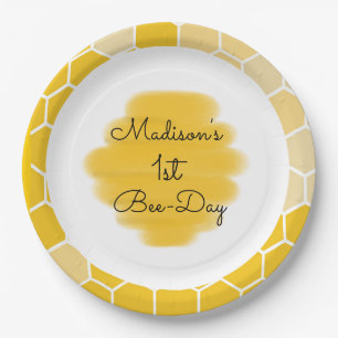 Assiettes En Carton Abeilles Thématiques 1re Fête d'anniversaire Plaqu