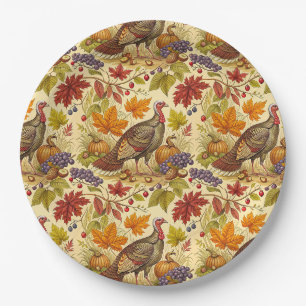 Assiettes En Carton Abondance de Thanksgiving