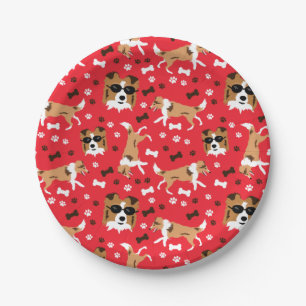 Assiettes En Carton Abris Shetland Sheepdog Mini Collie Motif