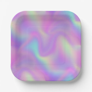 Assiettes En Carton abstract colorful gradient kaleidoscope pastel