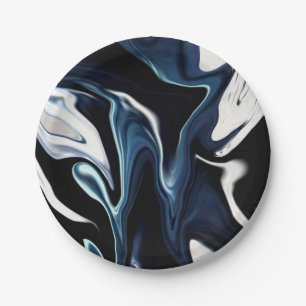 Assiettes En Carton Abstract elegant fluide marble liquide