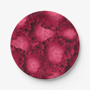 Assiettes En Carton Abstract red roses poppy flowers floral romantic