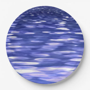 Assiettes En Carton Abstrait #3 : Bleu shimmer