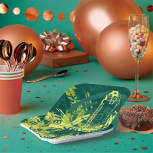 Assiettes En Carton Abstrait Cyberpunk Urbain Grunge Y2K Ville