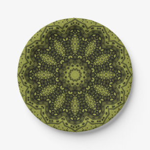 Assiettes En Carton Abstrait folk mandala ethno traditionnel ornementa