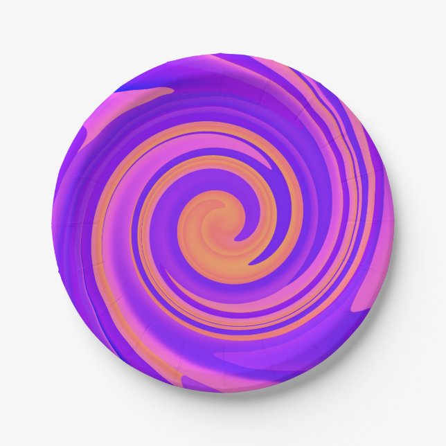 Assiettes En Carton Abstrait Swirl 250816 - 01a (Devant)