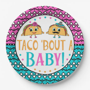 Assiettes En Carton Accès de taco 'un bébé !  Le genre indiquent de