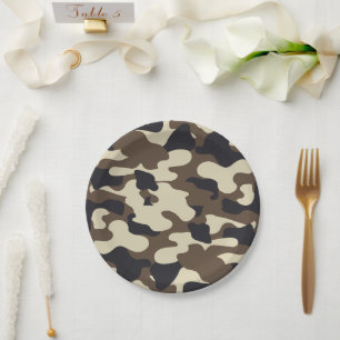 Assiettes En Carton Accessoires Camouflage