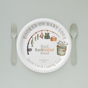 Assiettes En Carton Accroché sur Baby Love mignon Baby shower rustique