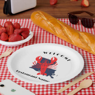 Assiettes En Carton Accueil moderne écrevisse rouge Louisiane nom pers