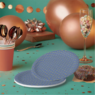 Assiettes En Carton Acier Abstrait