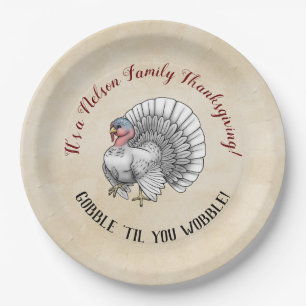 Assiettes En Carton Action de grâces familiales "Gobble "Jusqu'à ce 