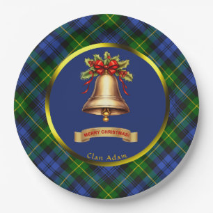 Assiettes En Carton Adam Tartan Noël personnalisé