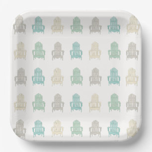 Assiettes En Carton Adirondack côtier Chaises Lake House Beach House