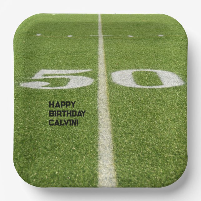 Assiettes En Carton Ado Anniversaire 50 Yard Line Football Field (Recto)
