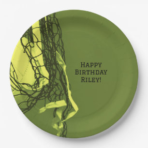 Assiettes En Carton Ado Jaune fête d'anniversaire Net & Volleyball