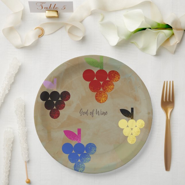 Assiettes En Carton Adonis Dieu du vin (Mariage)