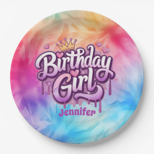 Assiettes En Carton Adorable Anniversaire Fille Plaque en papier