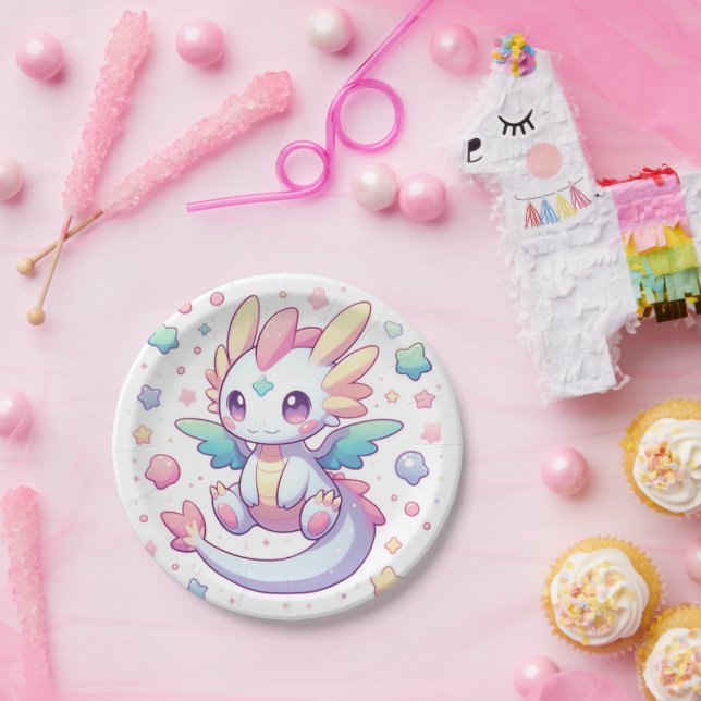 Assiettes En Carton Adorable Baby shower de Dragon Moderne (Fête)