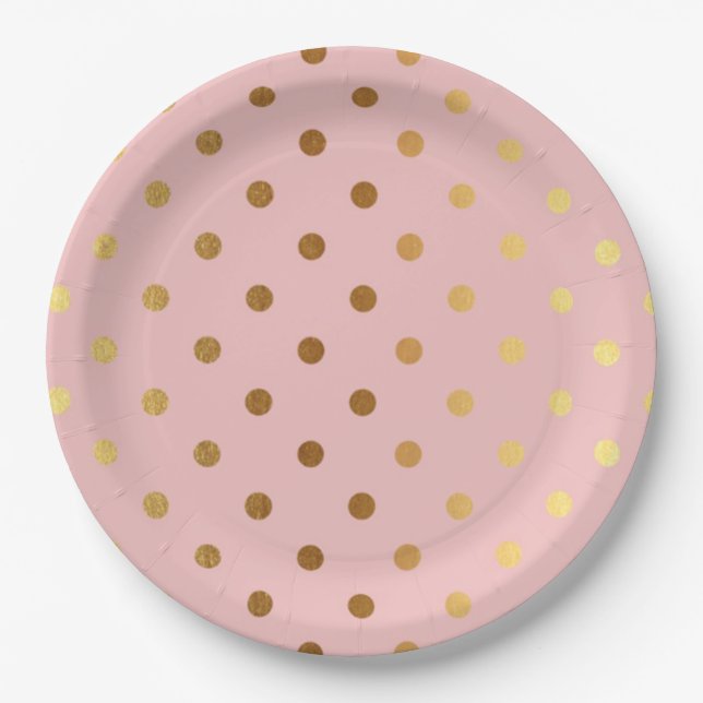 Assiettes En Carton Adorable Faux Pois d'or (Devant)