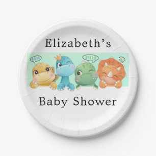 Assiettes En Carton Adorable Petit Baby shower Dinosaure