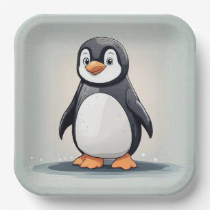 Assiettes En Carton adorable petit pingouin