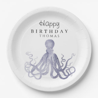 Assiettes En Carton Adorable sous la mer Octopus Anniversaire