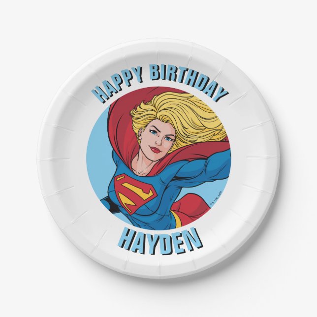 Assiettes En Carton Adorable Stance Supergirl (Devant)