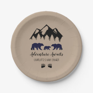 Assiettes En Carton Adventure Await Bears Kraft Baby shower