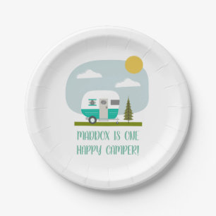 Assiettes En Carton Adventure Camper Turquoise Plaques papier d'annive