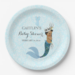 Assiettes En Carton African American Baby Boy Merman Prince Crown