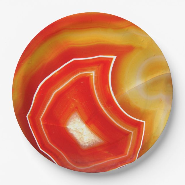 Assiettes En Carton Agate orange de chute (Devant)