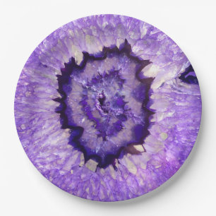 Assiettes En Carton Agate pourpre Geode de Falln