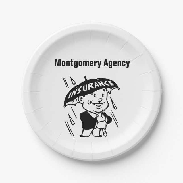 Assiettes En Carton Agent ou organisme d'assurance Personnaliser (Devant)
