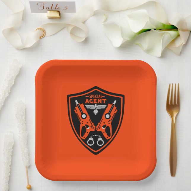 Assiettes En Carton Agent spécial (Mariage)