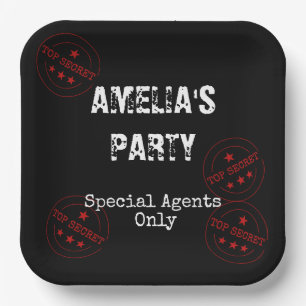 Assiettes En Carton Agent spécial - Thème Spy Top Secret Party