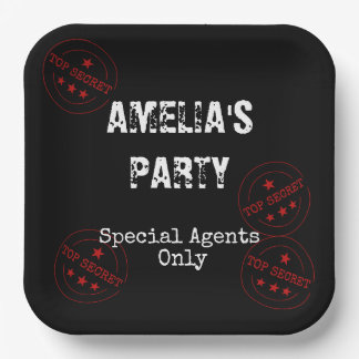 Assiettes En Carton Agent spécial - Thème Spy Top Secret Party