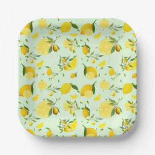 Assiettes En Carton Agrumes TROPICALES FRUITS D'ÉTÉ Citrons d'orange