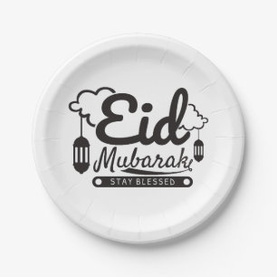 Assiettes En Carton Aïd moderne Moubarak Joyeux Aïd