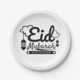 Assiettes En Carton Aïd moderne Moubarak Joyeux Aïd