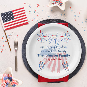 Assiettes En Carton Aigle chauve patriotique Amérique 250e 4 juillet