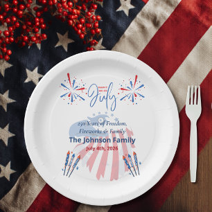 Assiettes En Carton Aigle chauve patriotique Amérique 250e 4 juillet