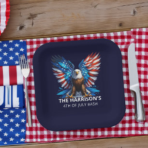Assiettes En Carton Aigle patriotique États-Unis 4 juillet