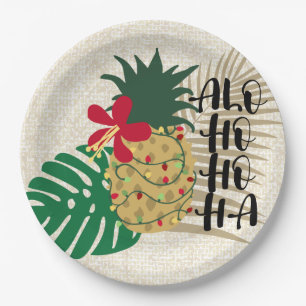 Assiettes En Carton Aiguille tropicale hawaïenne ALO-HO-HA
